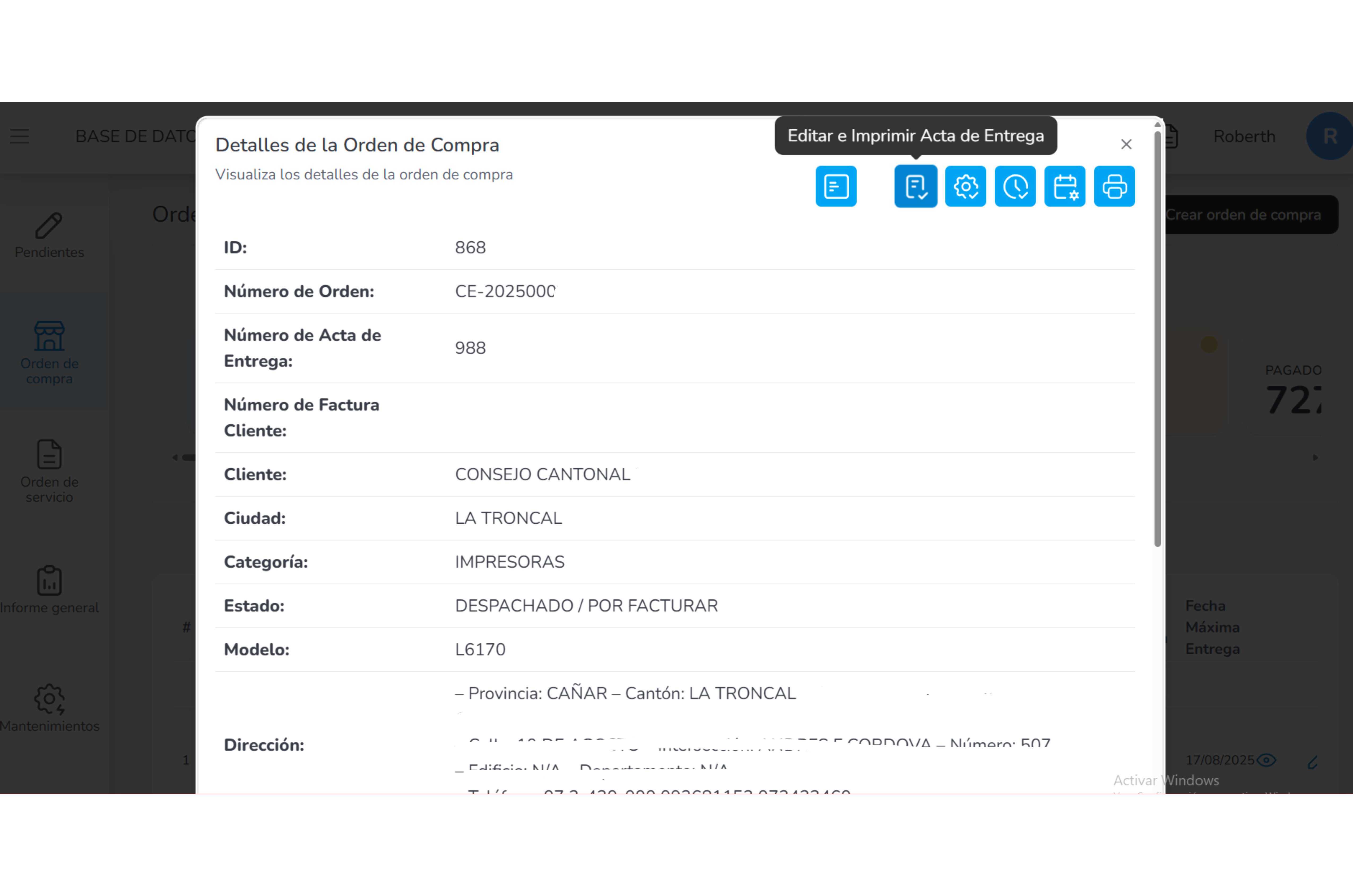 Example: maintenance planning with editable reports and PDF generation.